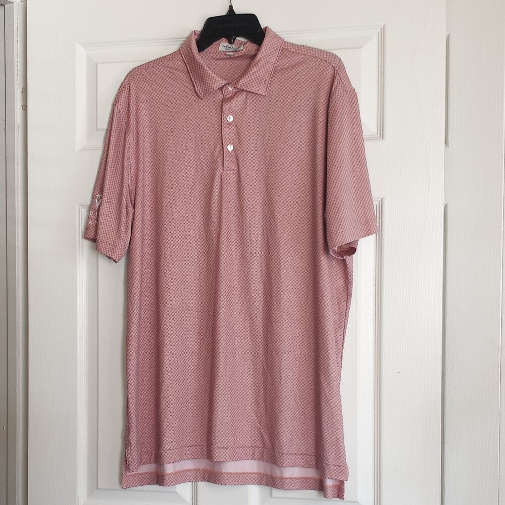 Peter Millar Summer Comfort Blue Coral Abstract Short Sleeve Polo Shirt